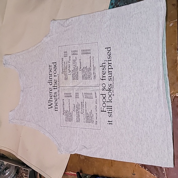 Vintage. Made in USA. Roadkill Cafe. Taos, New Mexico. Tank-top size Medium - Picture 10 of 16
